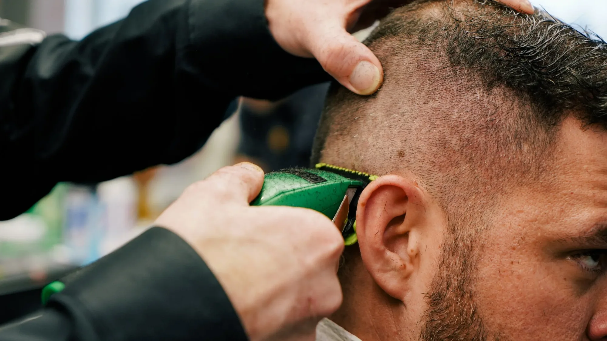 High and tight haircut, back view, at Ledgewood Barber Shop