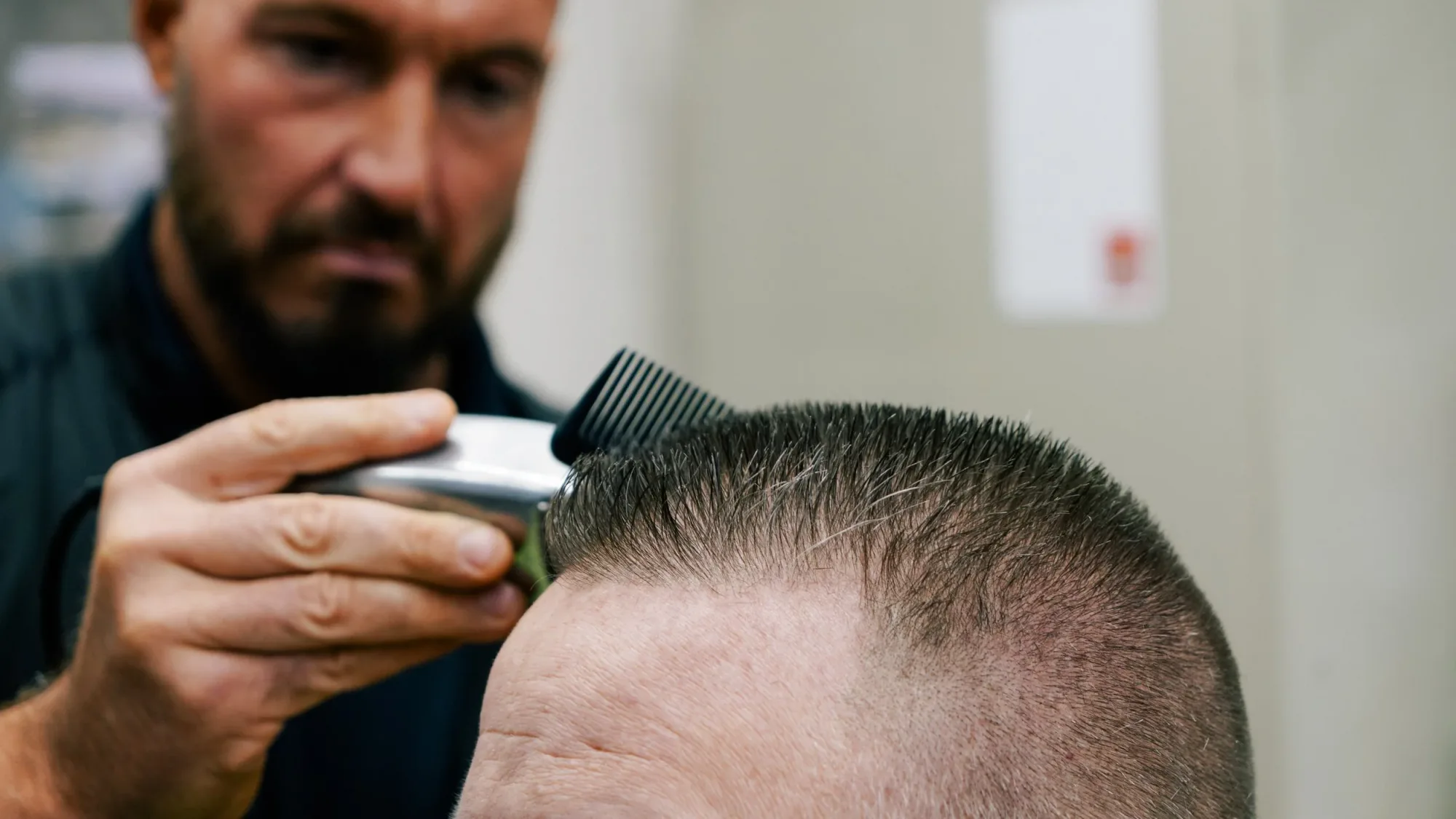 Men's fade haircut at Ledgewood Barber Shop in Strongsville, Ohio